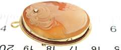 14kt Yellow Gold Cameo Diamond Pin Pendant