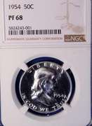 RARE 1954 PF68 Frankin Half, NGC