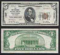 $5 1929 First Mechanics Trenton NJ Type ll National