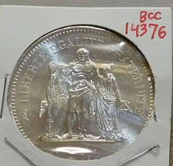 Silver 900 fine France 50 Francs 1977