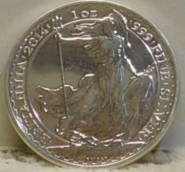 British 2014 Silver Britannia, one ounce 999 Silver