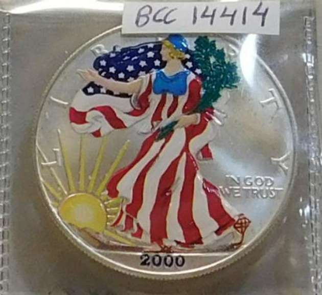 Colorized Silver Eagle, one ounce 999 fine Silver