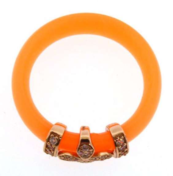 Preciosa 'A La Mode' Clover on Orange Ring