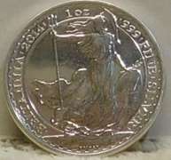 British 2014 Silver Britannia, one ounce 999 Silver