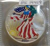 Colorized Silver Eagle, one ounce 999 fine Silver