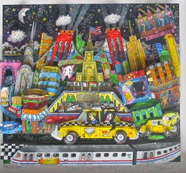 Hand Signed 3D Charles Fazzino 3D Serigraph