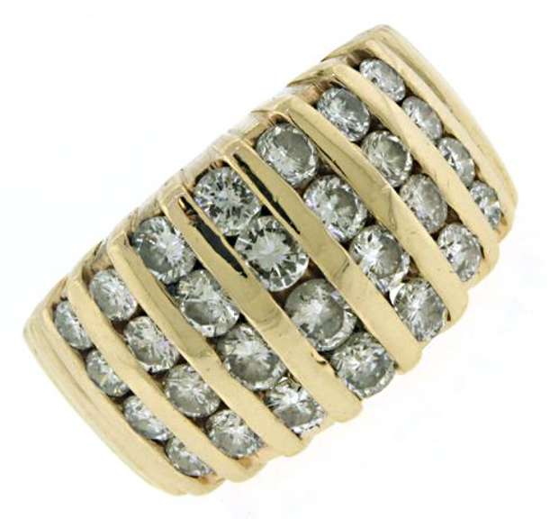 Stunning 7 Row Diamond Channel Set Ring