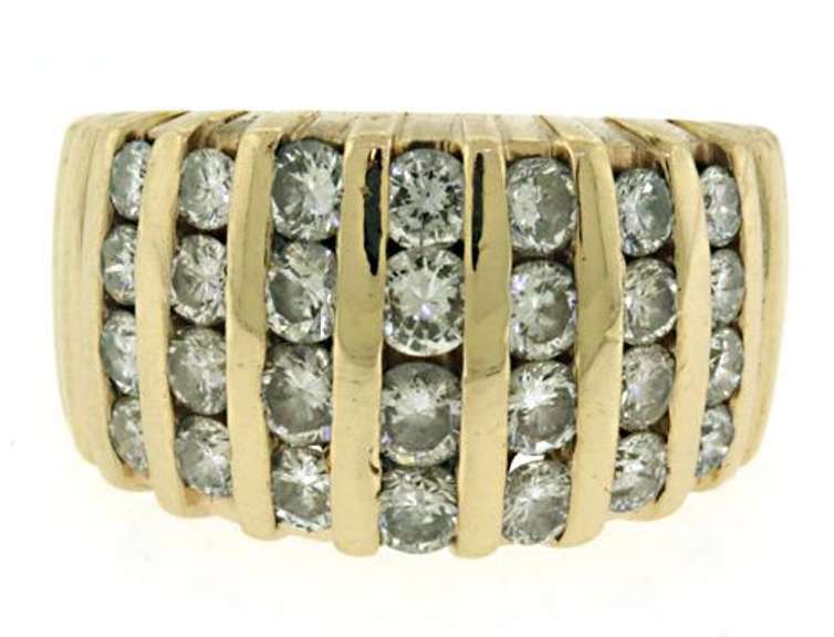Stunning 7 Row Diamond Channel Set Ring