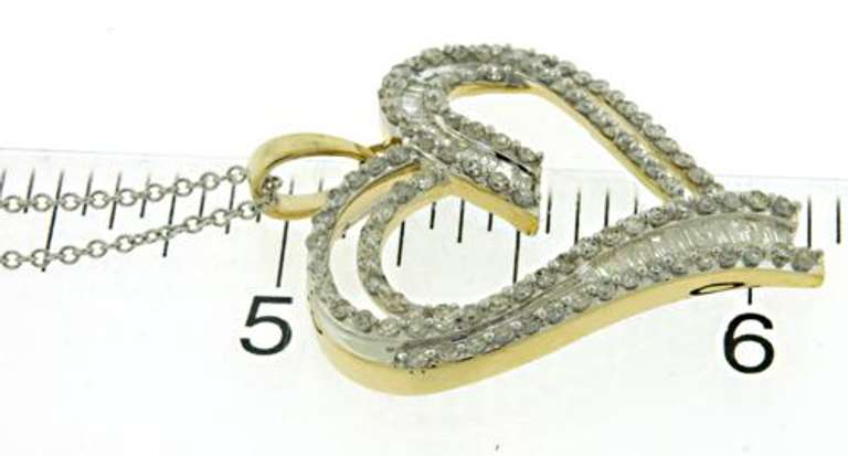 Popular Baguette & Diamond Heart Necklace