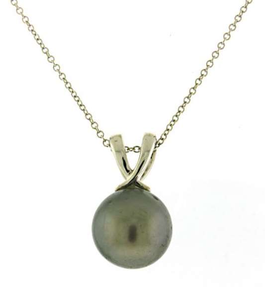 Simple & Elegant 14kt WG Tahitian Pearl Necklace