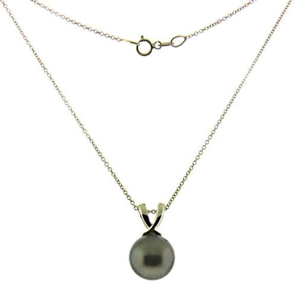 Simple & Elegant 14kt WG Tahitian Pearl Necklace