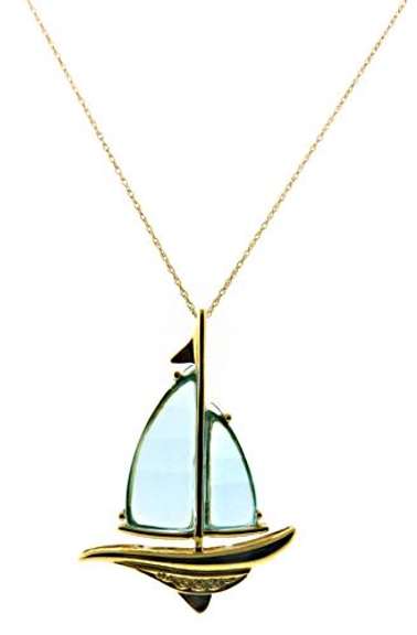 Favorite Fancy Cut Blue Topaz and Diamond Pendant