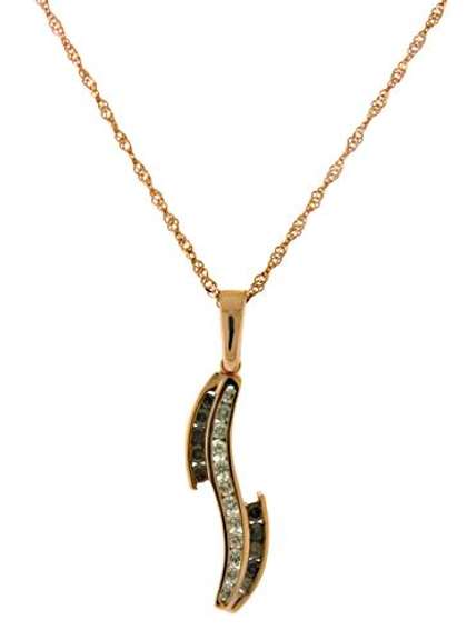 Incredible 14kt RG Brown & White Diamond Necklace