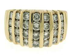 Stunning 7 Row Diamond Channel Set Ring