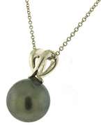Simple & Elegant 14kt WG Tahitian Pearl Necklace