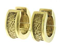 Elegant 14kt YG Textured Gold Huggies Earrings