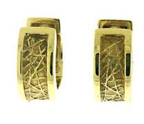 Elegant 14kt YG Textured Gold Huggies Earrings