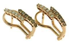 Stylish 14kt YG Brown & White Diamond Earrings