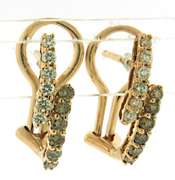 Stylish 14kt YG Brown & White Diamond Earrings