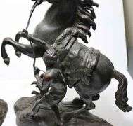 Pair Of 14 Inch Bronze Marleigh Horses By Cousteau