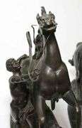 Pair Of 14 Inch Bronze Marleigh Horses By Cousteau