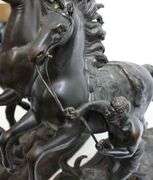Pair Of 14 Inch Bronze Marleigh Horses By Cousteau
