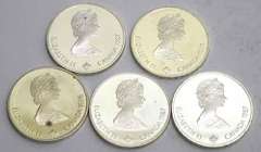 5 1976- Canada $20 Silver Winter Olympics  Proof Coins