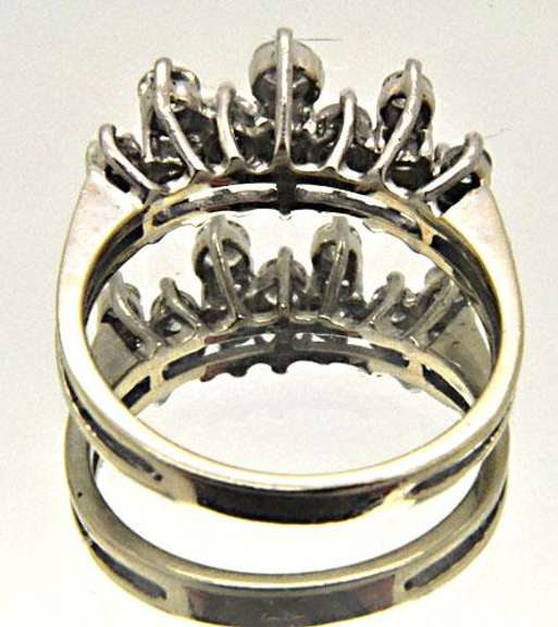 18K WHITE GOLD DIAMOND DOUBLE ROW ALTERNATING FASHION R