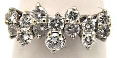 18K WHITE GOLD DIAMOND DOUBLE ROW ALTERNATING FASHION R