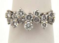 18K WHITE GOLD DIAMOND DOUBLE ROW ALTERNATING FASHION R