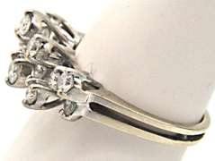 18K WHITE GOLD DIAMOND DOUBLE ROW ALTERNATING FASHION R
