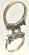 18K WHITE GOLD DIAMOND DOUBLE ROW ALTERNATING FASHION R