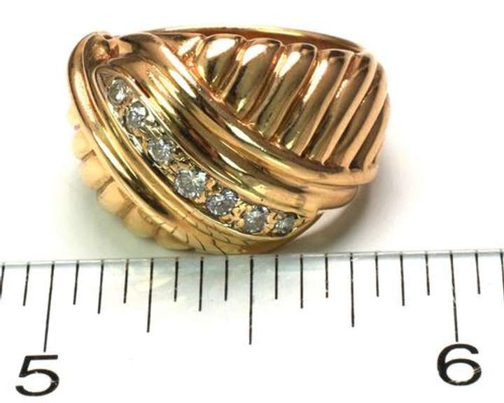 14KT Diamond Wide Band Ring