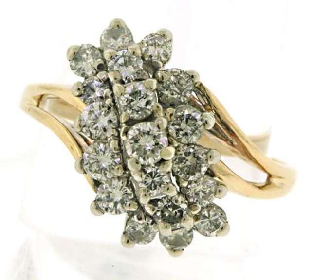 Beautiful Yellow Gold Diamond Cluster Ring