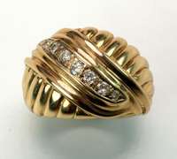 14KT Diamond Wide Band Ring