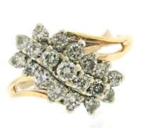 Beautiful Yellow Gold Diamond Cluster Ring