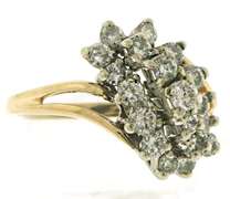 Beautiful Yellow Gold Diamond Cluster Ring