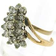 Beautiful Yellow Gold Diamond Cluster Ring