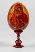 VLADIMIR MOTHER OF GOD ON WOODEN EGG