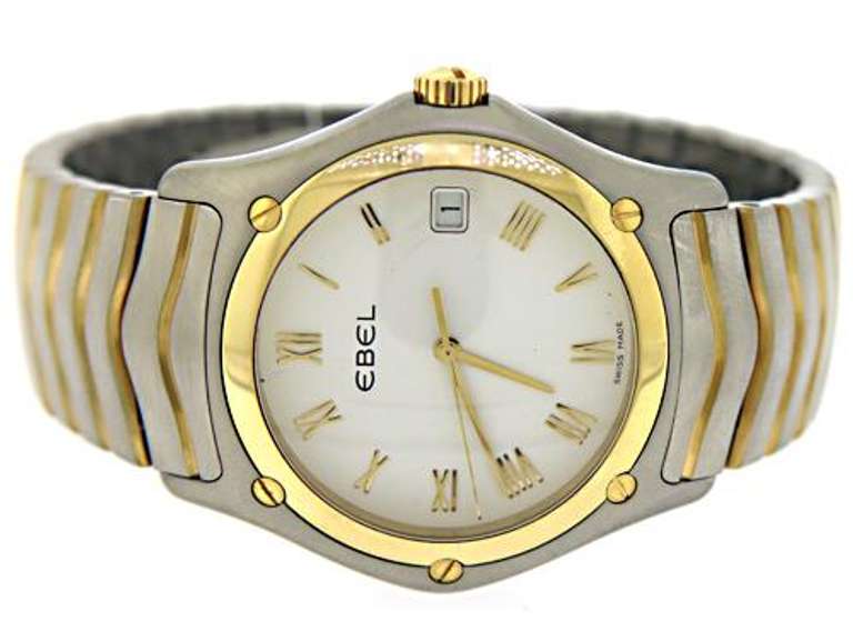 Ebel Classic Wave 2 Tone White Roman Dial Watch