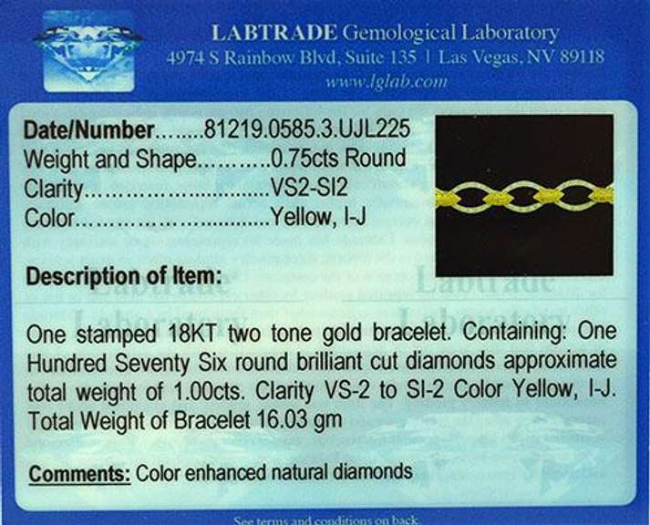 Elegant 18kt White and Yellow Diamond Bracelet