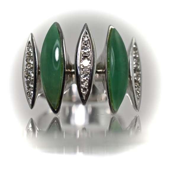 Designer 18K Chrysoprase & Diamond Ring