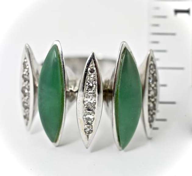 Designer 18K Chrysoprase & Diamond Ring