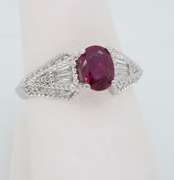 Ruby and Diamond Cocktail Ring in 18K White Gold