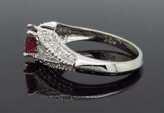 Ruby and Diamond Cocktail Ring in 18K White Gold