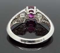 Ruby and Diamond Cocktail Ring in 18K White Gold
