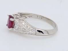 Ruby and Diamond Cocktail Ring in 18K White Gold