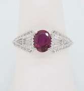 Ruby and Diamond Cocktail Ring in 18K White Gold