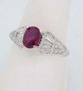 Ruby and Diamond Cocktail Ring in 18K White Gold