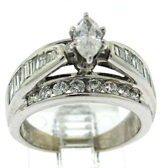 Nice Marquise Round Brilliant & Baguette Diamond Ring